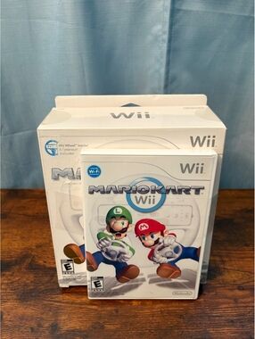 Mario Kart Wii Wheel Bundle Original Box & Case – No Game Disc